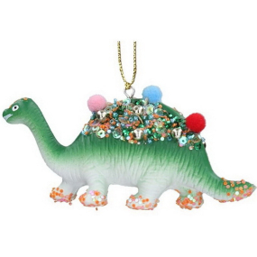 Елочная игрушка "Динозавр зеленый" 11 см
