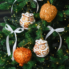 Елочная игрушка "Сова" 9 см