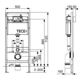 Комплект инсталляции TECE base kit + кнопка белая, 4в1, 9400413