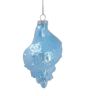 Елочная игрушка "Ракушка" 11 см, синяя