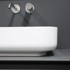 Раковина Antonio Lupi Bolo, 40х40, из Flumood, с клапаном, белый матовый