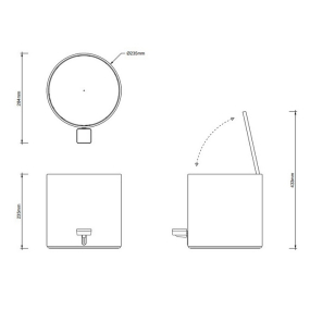 Мусорное ведро Decor Walther Basic 0615400, с педалью, хром