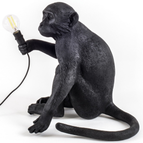 Лампа настольная Monkey Lamp Sitting  Outdoor 32 см, черная
