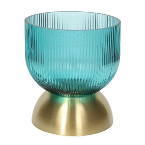 Ваза на ножке Galassia Honey 18 см, бирюзовая