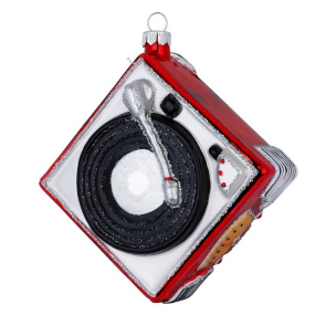 Елочная игрушка "Музыкальный проигрыватель" 12,5 cм