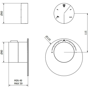 Внешняя часть iB Rubinetti Cake EUA713SANCA смесителя термостатического, матовая нержавеющая сталь