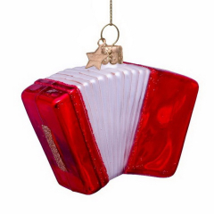 Елочная игрушка "Аккордеон красный" 7 см