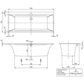 Ванна квариловая Villeroy & Boch Squaro Edge 12 170х75 UBQ170SQE2DV-01