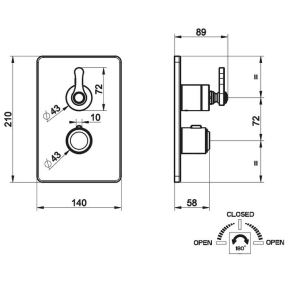 Внешняя часть Gessi Venti20 65135.149 смесителя термостатического, брашированный никель