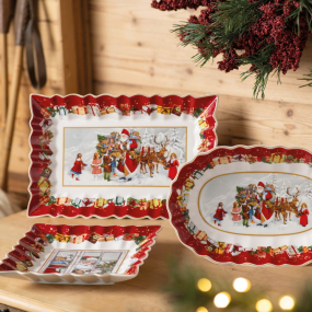 Блюдо прямоугольное "Санта и дети" Toy’s Fantasy 35х23 см