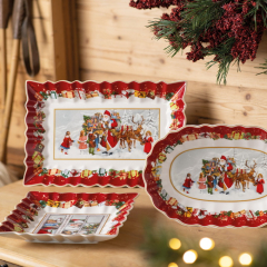 Блюдо прямоугольное "Санта и дети" Toy’s Fantasy 35х23 см