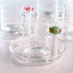 Чашка для эспрессо с блюдцем "Зеленый гриб" Alice 100 мл