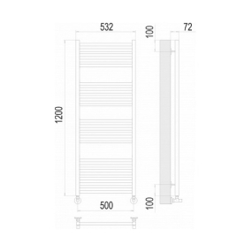 Полотенцесушитель Terminus Аврора 120x50, водяной, с подключением