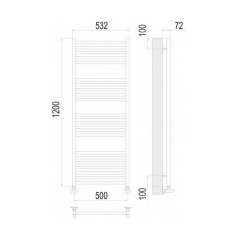 Полотенцесушитель Terminus Аврора 120x50, водяной, с подключением
