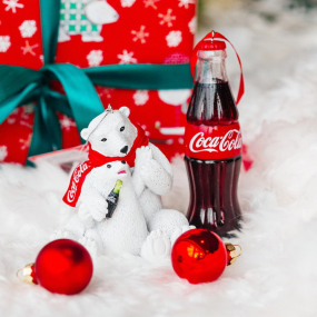 Елочная игрушка "Бутылка Coca-Cola" 10 см