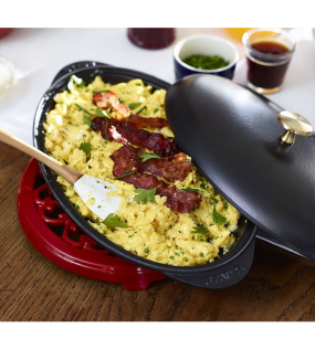 Сковорода овальная для рыбы с крышкой Grills 31 см, черная