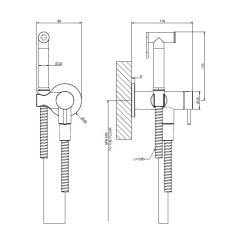 Смеситель для гигиенического душа Gessi 316 45130.299, черный матовый