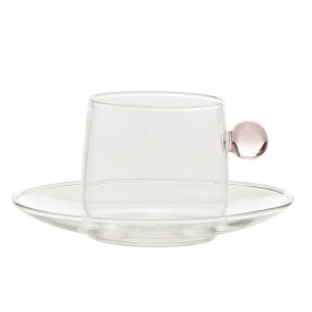 Чашка чайная с блюдцем Bilia 220 мл, розовая