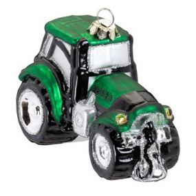 Елочная игрушка "Трактор" 9,5 cм, зеленая