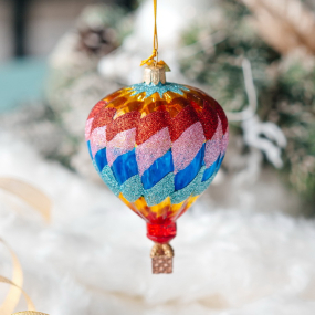 Елочная игрушка "Воздушный шар" 9 см, в ассортименте