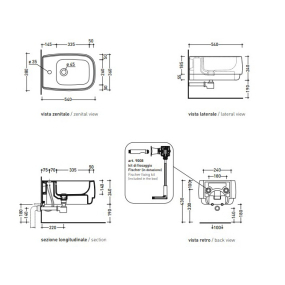 Биде подвесное Flaminia Flag FG218, 54х38, белый