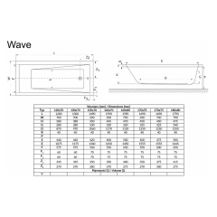 Ванна акриловая Excellent Wave 180x80, с ножками