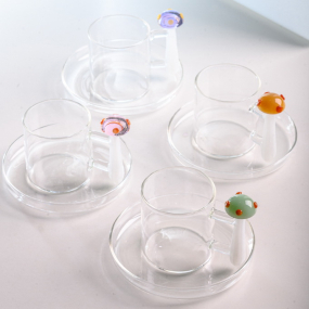 Чашка для эспрессо с блюдцем "Розовый гриб" Alice 100 мл