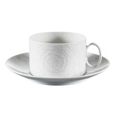 Чашка чайная с блюдцем Versace Barocco 92 Bianco 200 мл