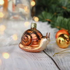 Новогодняя игрушка "Улитка" 6 см