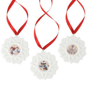 Набор елочных игрушек Hutschenreuther Christmas feast 6 см, 3 шт, в виде звезды