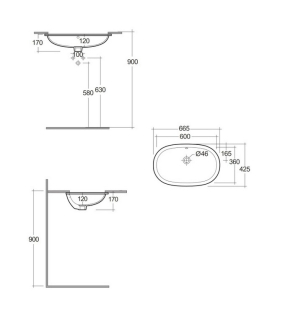 Раковина встраиваемая RAK Ceramics Variant 60х36 VARUC36000AWHA