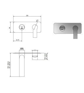 Внешняя часть iB Rubinetti WhyNot EWN206NP смесителя для раковины, черный матовый