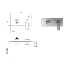 Внешняя часть iB Rubinetti WhyNot EWN206NP смесителя для раковины, черный матовый