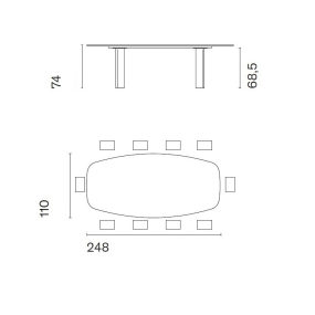 Стол Calligaris Sandy 248х110 CS4156, Canaletto Walnut