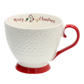 Чашка для завтрака Merry Christmas 445 мл, белая