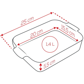 Форма для запекания прямоугольная Appolia 15,5х25 см, цвет графит