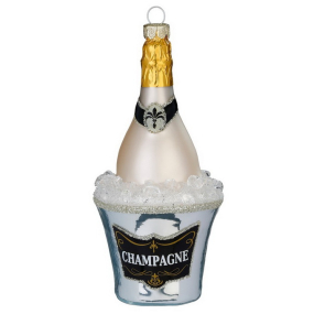 Елочная игрушка "Шампанское в кулере" 13 см