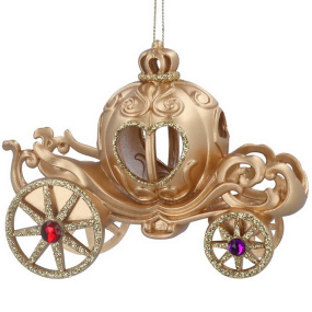 Елочная игрушка "Карета Золушки" 9х13 см, цвет золото