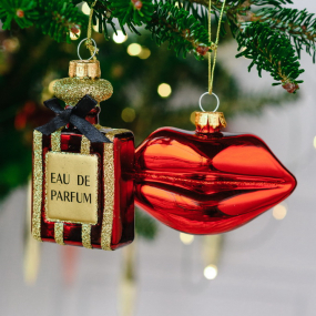 Елочная игрушка "Красные губы" 6х10 см