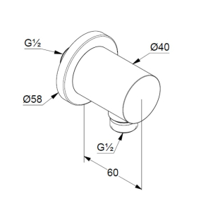 Вывод для душа Kludi Nova Fonte Puristic 20543N0-15, золото