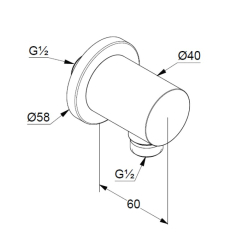 Вывод для душа Kludi Nova Fonte Puristic 20543N0-15, золото