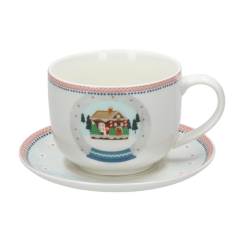 Чашка для завтрака с блюдцем "Домик" 480 мл