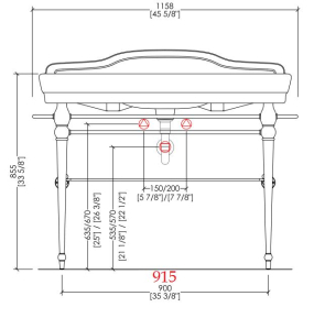Консоль Devon&Devon Melody, раковина 110x58, ножки хром, стеклянная полка