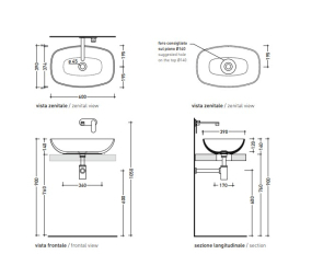Раковина накладная Flaminia Nuda 60х39 ND60AFAN, Fango