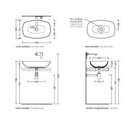 Раковина накладная Flaminia Nuda 60х39 ND60APET, Petrolio