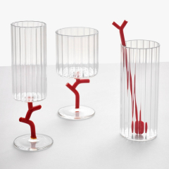 Бокал для шампанского Amaranta 200 мл, красная ножка