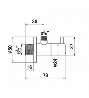 Вентиль угловой для подключения смесителей Kludi Universale