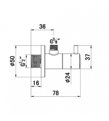 Вентиль угловой для подключения смесителей Kludi Universale