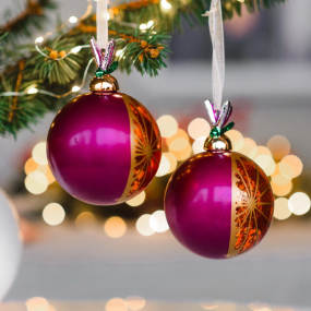 Елочный шар "Мандарин" 11,5 см, красный