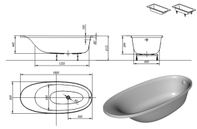 Ванна Kolpa-San Soft 180х80, акриловая, встраиваемая, белая